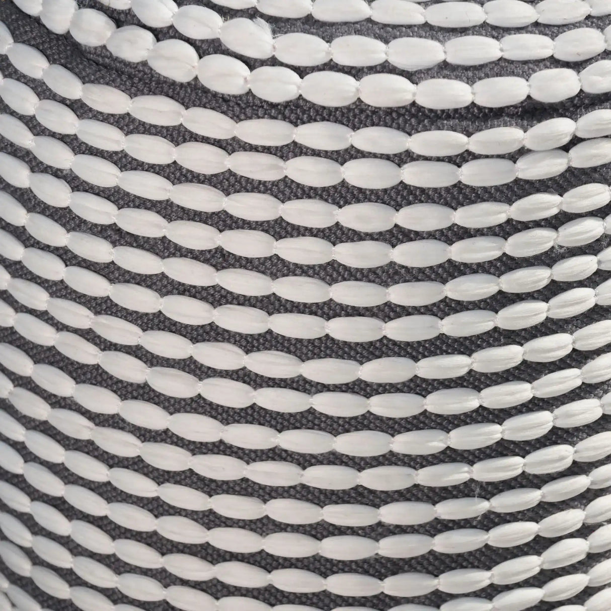 River Handcrafted Cylindrical Pouf in Water Resistant Fabric