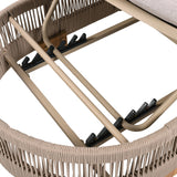 Outdoor Chaise Lounge Chair with Acacia Wood and Adjustable Backrest