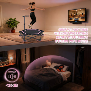 42" Foldable Mini Trampoline with Adjustable T-Bar