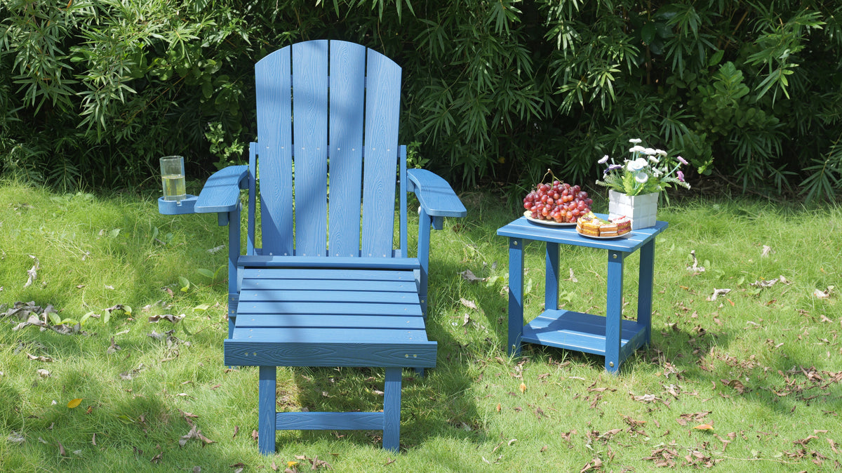 Outdoor Adjustable Lounge Chair with Cup Holder