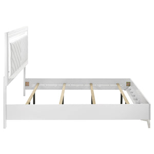 Cassia Eastern King LED Panel Bed White High Gloss