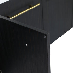 Modern Wall Mounted Bathroom Vanity With Resin Sink And Storage Rack