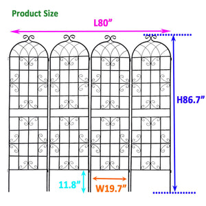 Metal Garden Trellis 4 Pack Rustproof Climbing Plant Supports