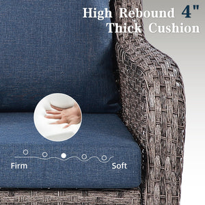 JB Outdoor 3-Seater Sofa Set with Swivel Chairs and Side Table