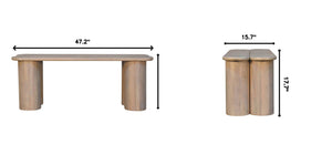 Twin Plank Marble Bench - Marble