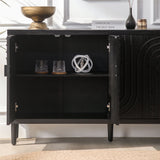 Wood Sideboard with 4 Doors and Tapered Legs