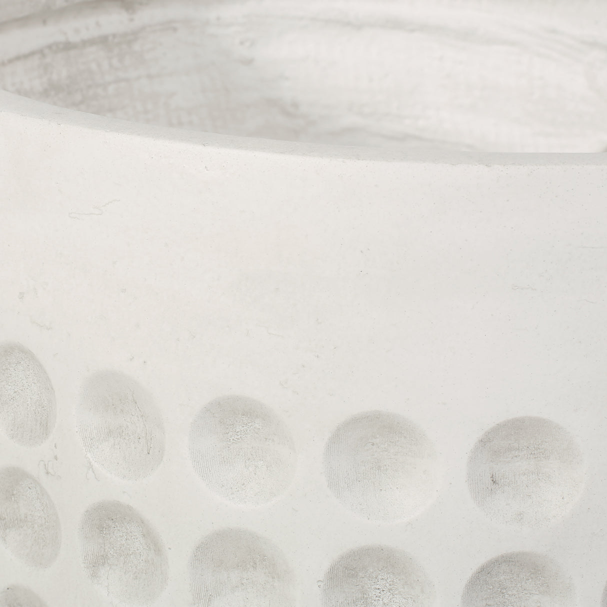 Antique white round planter