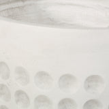 Antique white round planter