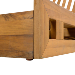Acacia Wood Adjustable Lounge Chair with Teak Finish
