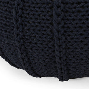 Bordeaux - Knitted Round Pouf Ottoman And Floor Cushion
