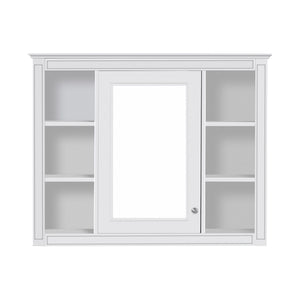Bathroom Vanity With Mirror Cabinet, Single Sink With 2 Soft Closing Doors And 4 Drawers