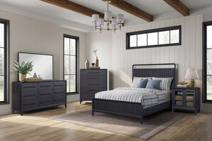 Glass Door Nightstand - Black