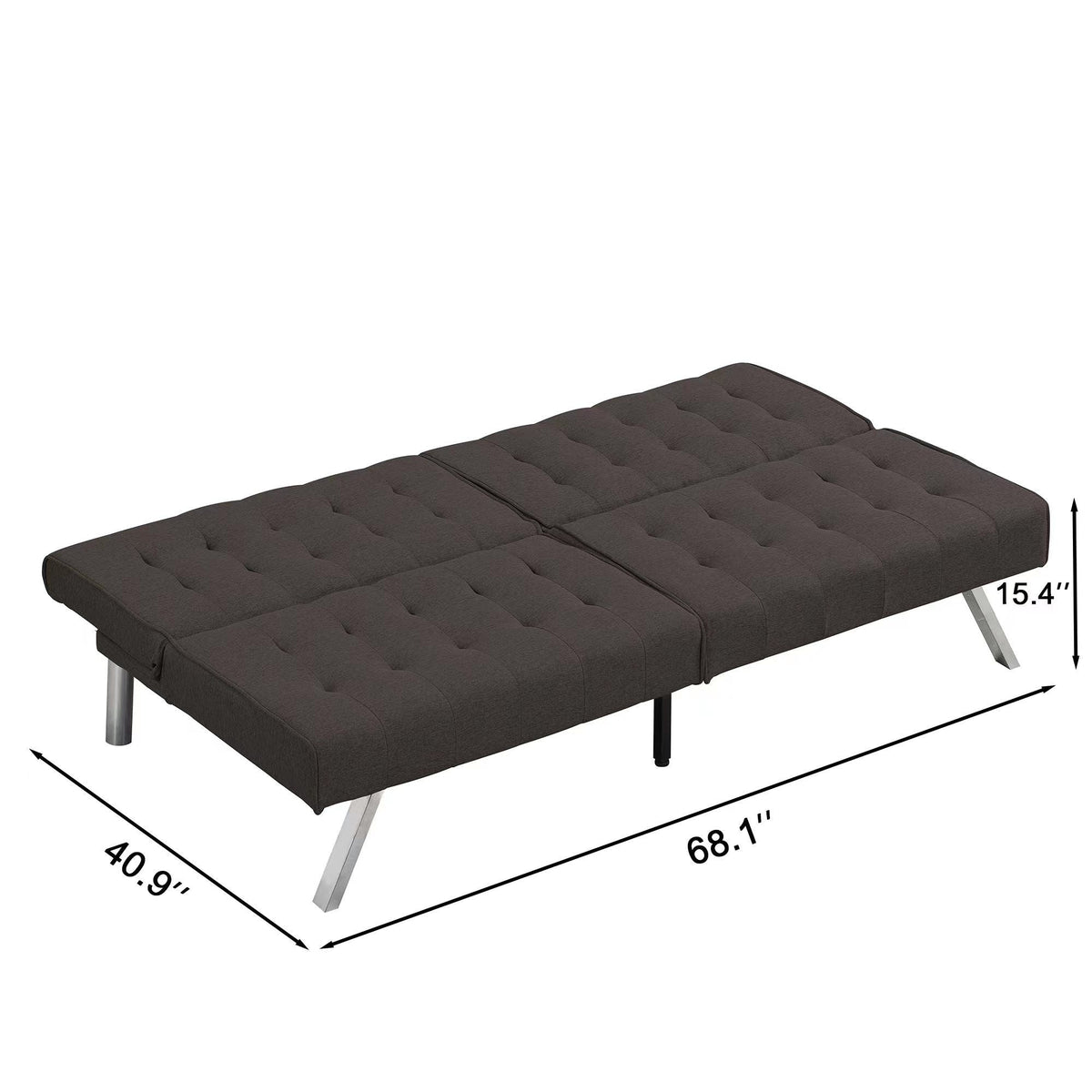 Modern Sofa Bed With Wood Frame And Stainless Legs