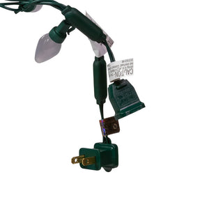 25-Light Warm White Pearl LED C7 Light Set With Green Wire