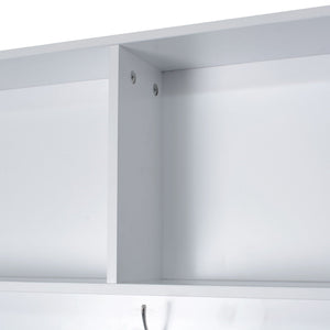 Entryway Bench With Coat Rack, 3 In 1 Design And Adjustable Shelves