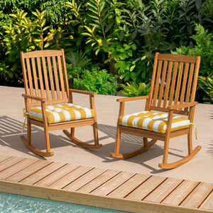 Outdoor Chair Cushions Set of 2 - 19 x 19 x 4 Inch Tufted Seat Cushions