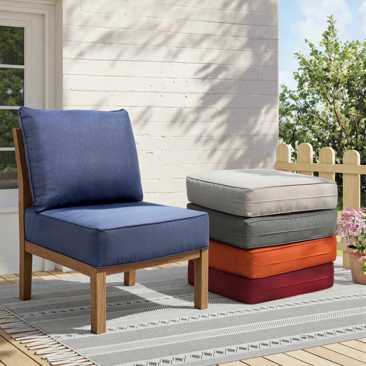 6-Inch Thicker Outdoor Chair Cushion Set - Waterproof