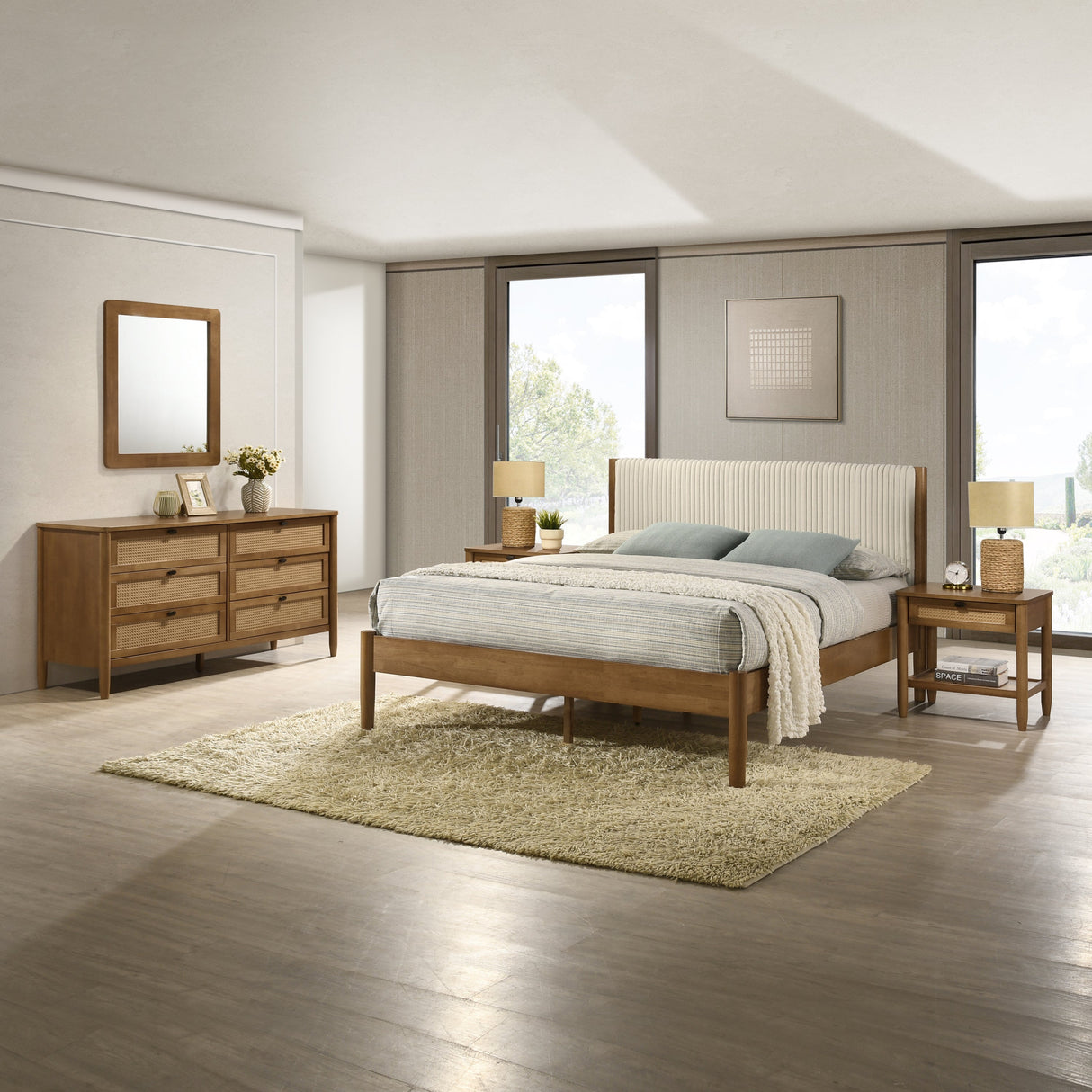Vichy 5-Piece Rubberwood Queen Bedroom Set