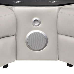 Nova Modern Style Sectional with Console, Wedge, and Bluetooth