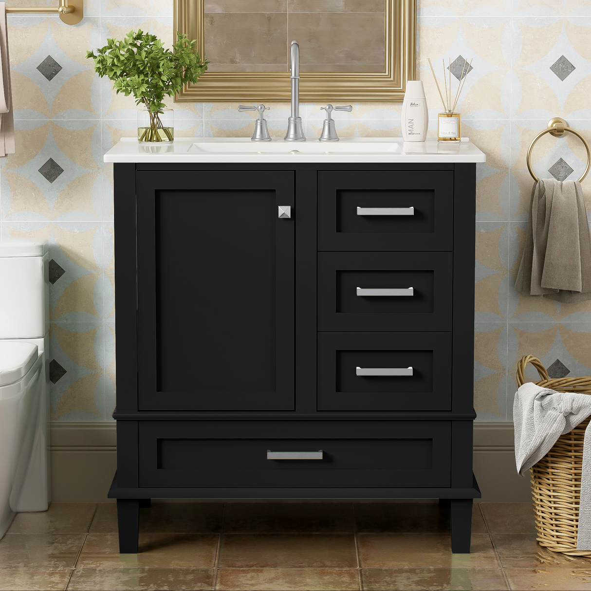 30" Bathroom Vanity with Sink Combo Set