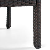 HONOLULU Brown Club Chair Set of 2 with Weather-Resistant Wicker Finish and Cushions