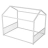 Montessori Style Floor House Shaped Bed With Safety Guardrails