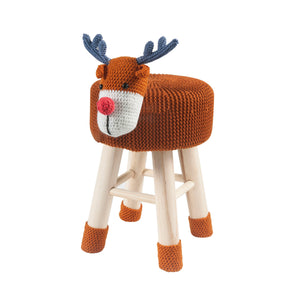 Animal Ottoman Stool - Polyester Upholstered Cute Deer Foot Stool
