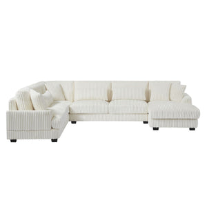 Oversized Sectional Sofa U - Shaped Sofa Couch Modern Sofa Upholstered In Soft With A Chaise Lounge For Living Room