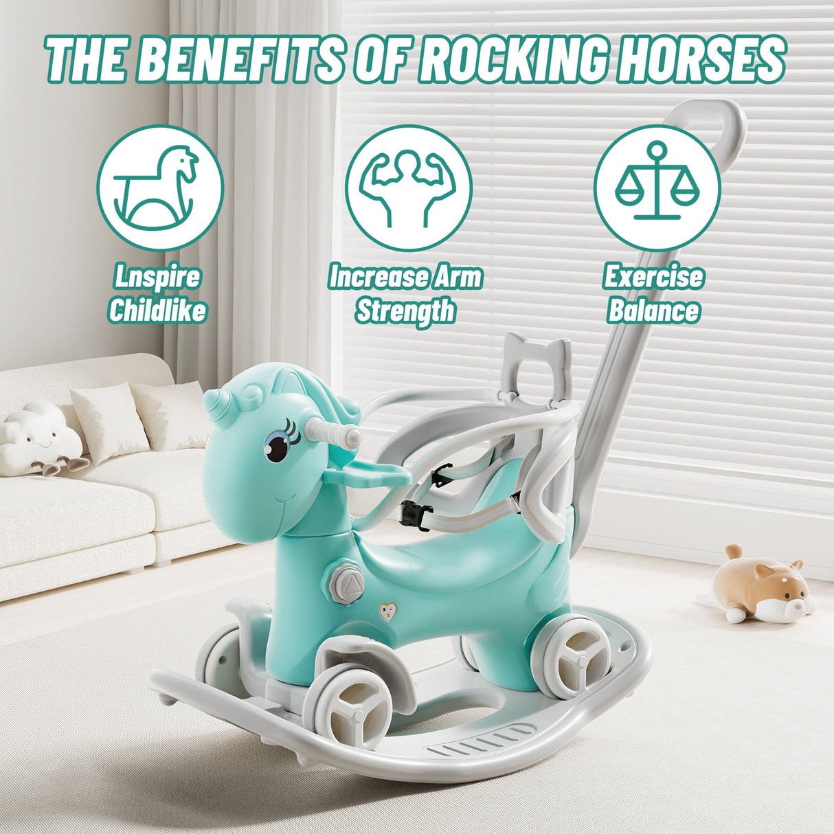 Rocking Horse for Toddlers - Balance Bike Ride-On Toy