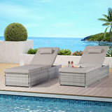 Outdoor Chaise Lounge Chair Set of 2 with Patio Pool Chairs Tanning Lounges