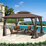 Gazebo tent with double roof & mosquito net