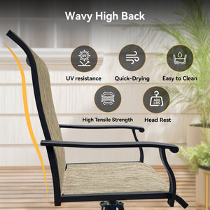 Outdoor Patio Furniture Set for 4 with Swivel Chairs