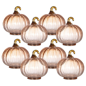 Set of 8 Glass Pumpkins