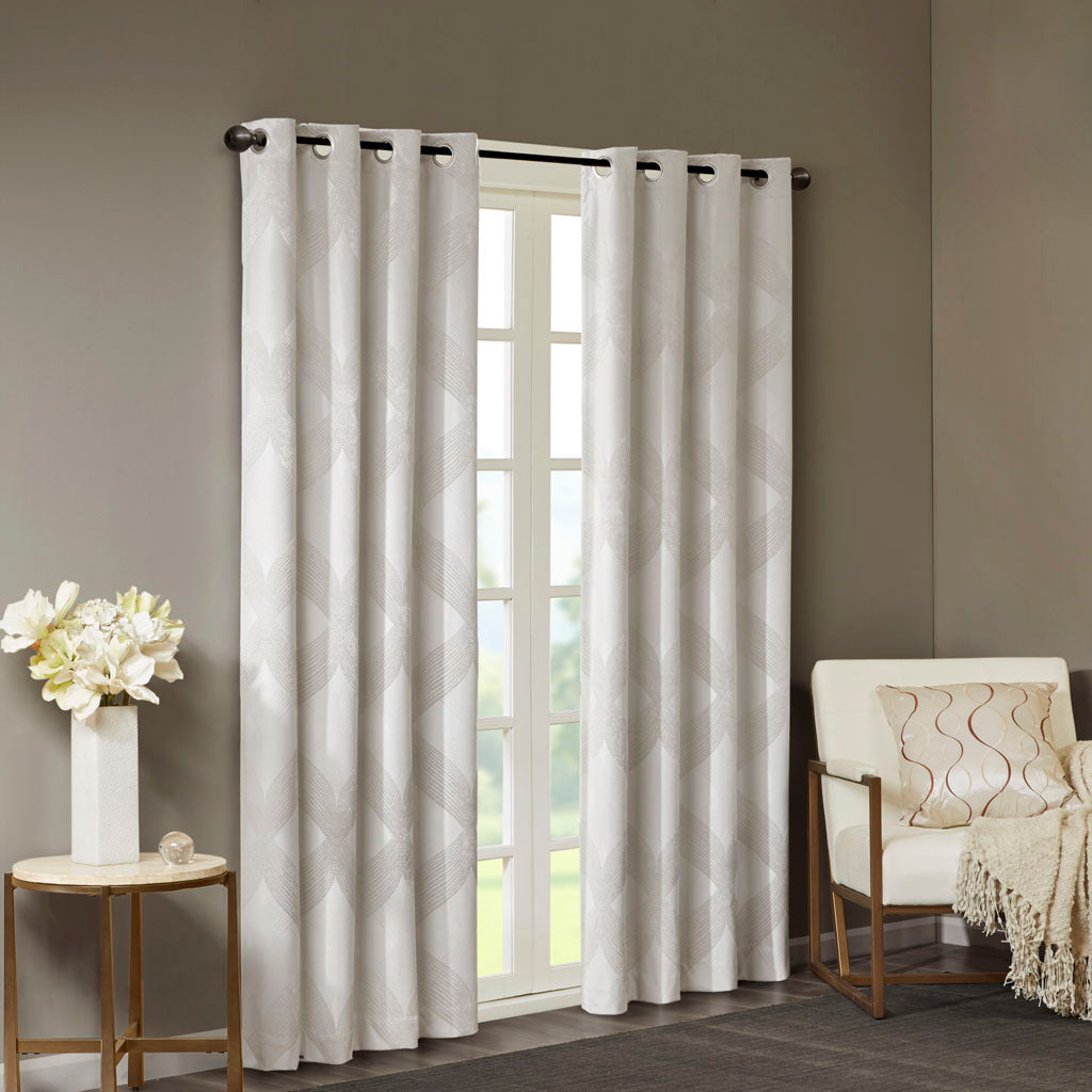 Ogee knitted jacquard total blackout curtain panel (only 1 pc panel)