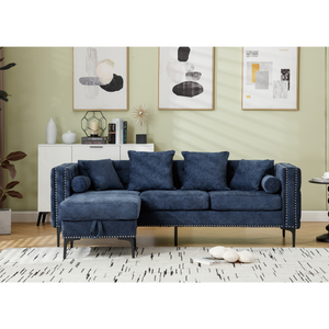 Modern Lounge Chenille Sectional Sofa