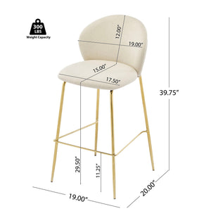 Kira Upholstered Bar Stool Set of 2