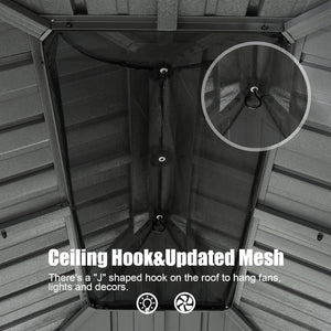 13x15FT Outdoor Hardtop Gazebo with Galvanized Steel Double Roof