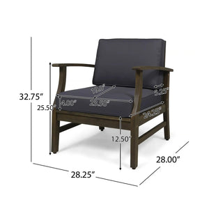 Perla Contemporary Club Chair with Water Resistant Cushions