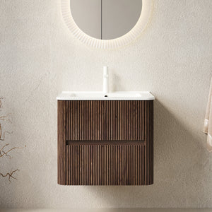 Noor 24" Bathroom Vanity with Sink, Wall-Mounted Floating Plywood Bathroom Storage