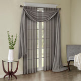 Solid Crushed Curtain Panel Pair (2 Pcs Window Panels) - Grey