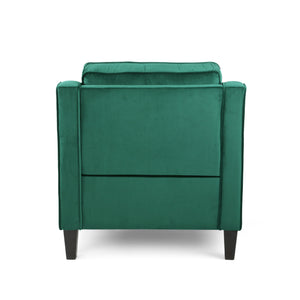 Green Velvet Upholstered Club Chair