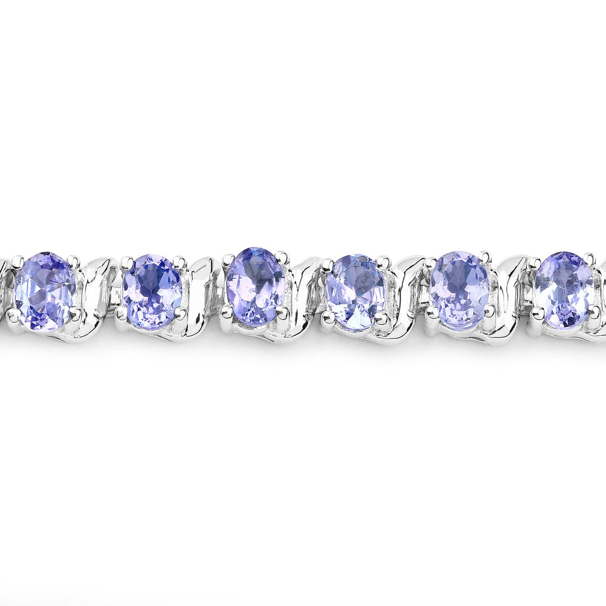 6.46 Carat Genuine Tanzanite .925 Sterling Silver Bracelet
