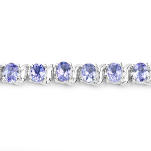 6.46 Carat Genuine Tanzanite .925 Sterling Silver Bracelet