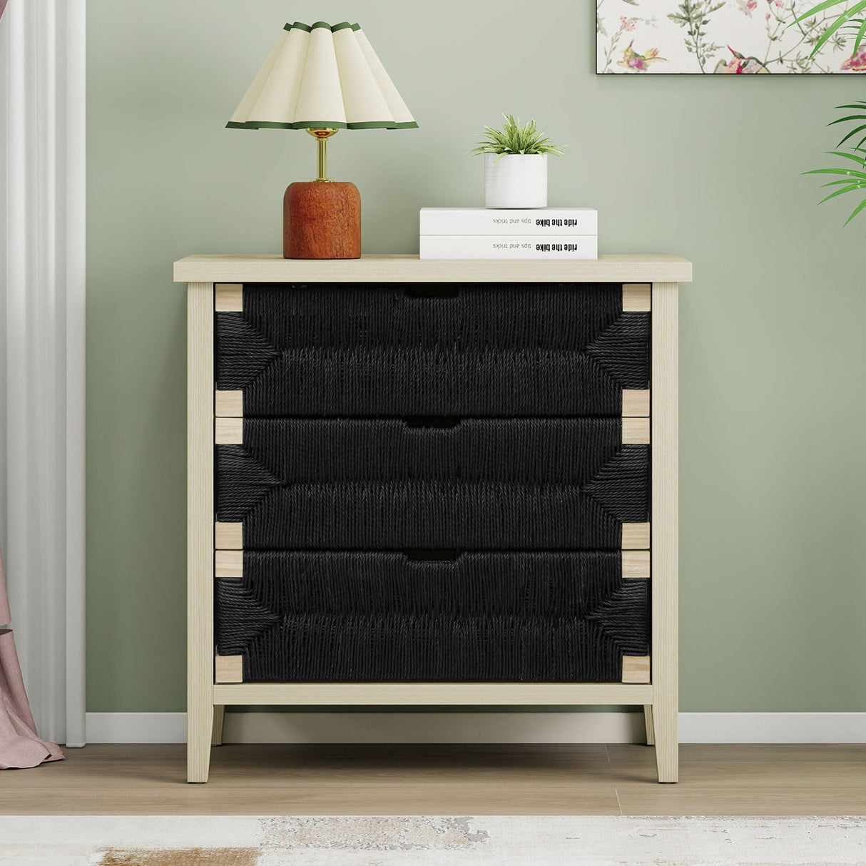 3 Drawer Buffet Sideboard With Adjustable Shelves, Natural