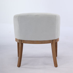 Mid Century Modern Upholstered Barrel Dining Chair with Arms