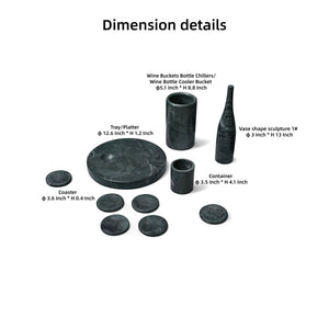 10 Pieces Luxury Natural Marble Dining Room Accessories Set