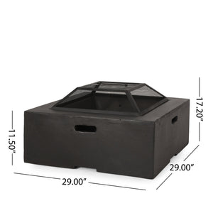 Outdoor 29' Square MgO Wood-Burning Fire Pit - Dark Gray