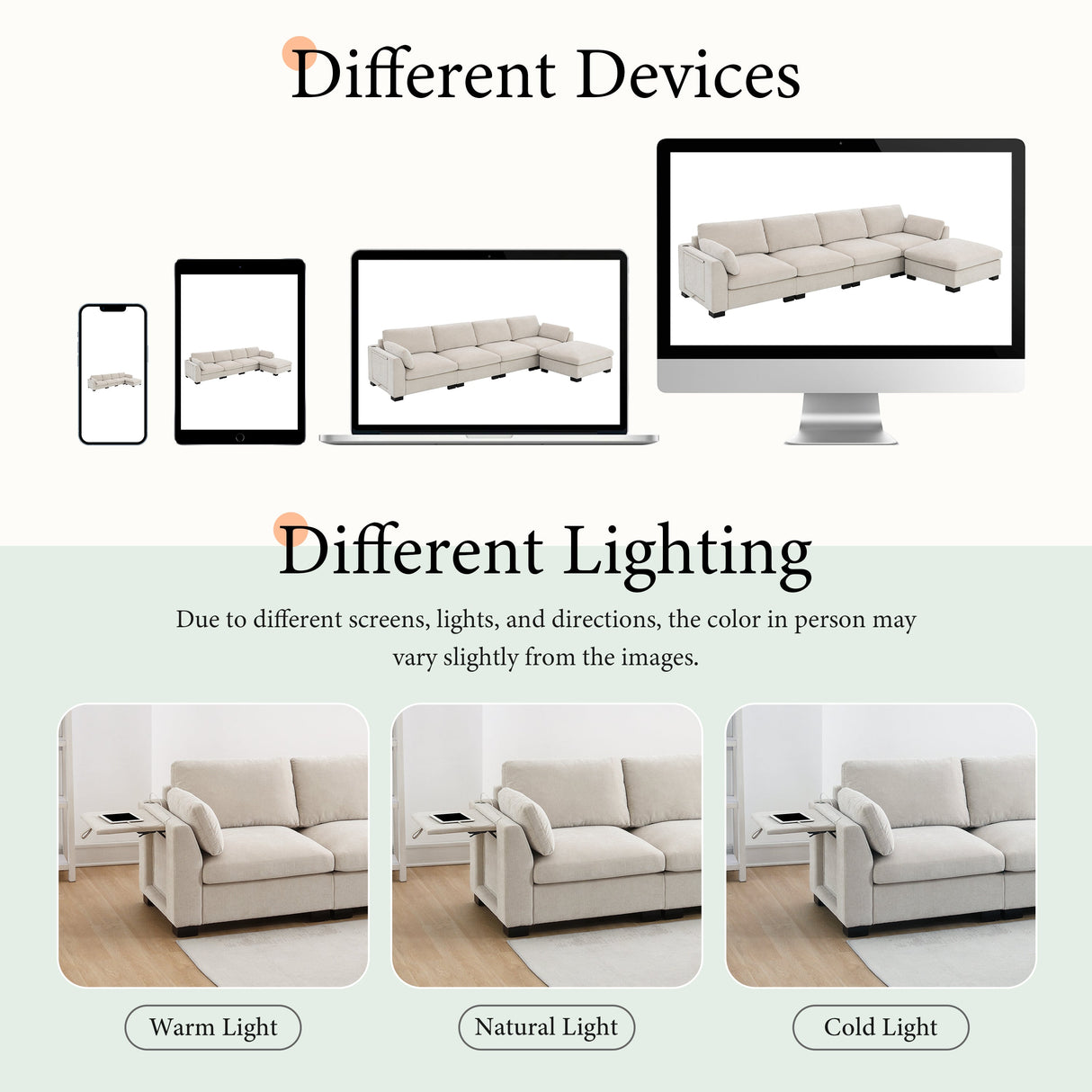 130" Modular Sectional Sofa