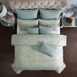 Vesta Gold Satin Circle-Quilted 7-Piece Comforter Set