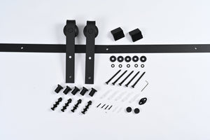 8 FT Double Sliding Barn Door Track and Handle Hardware Kit